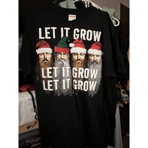 Duck Dynasty AE Let It Grow L Shirt Christmas Santa Mens TV‎ Show Holiday